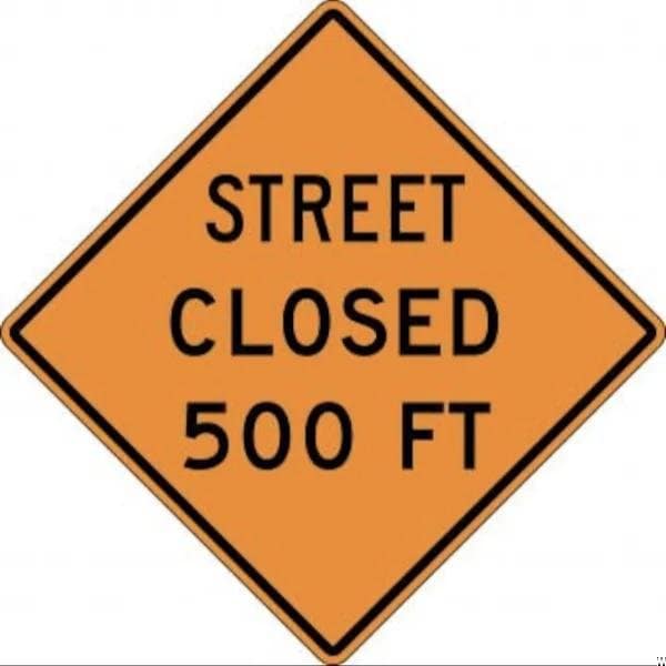 Accuform RIGID CONSTRUCT ION SIGN STREET CLOSED FRK393DP - main